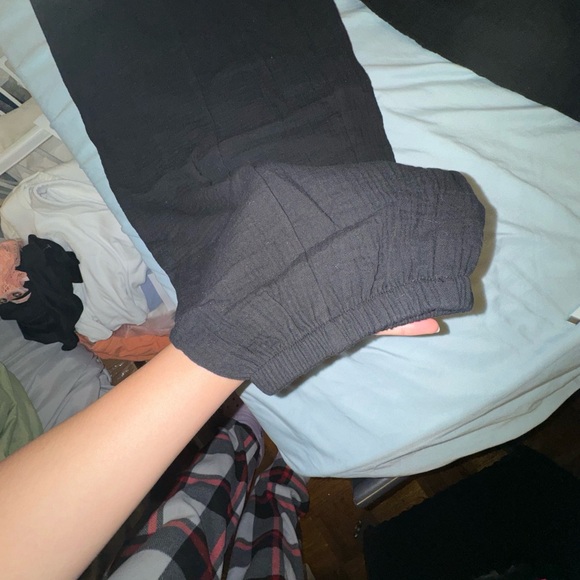 Black Jogger Pants with Drawstring - Picture 4 of 6